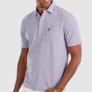 JOHNNIE-O MEN'S HANGIN' OUT DANTE STRIPE POCKET POLO IN PURPLE SIZE M - NWT $89